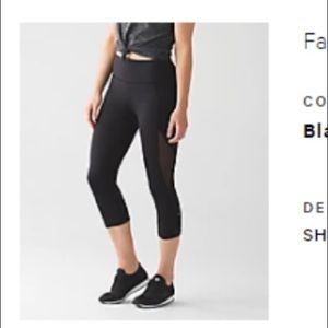 Lululemon fast as light crop - 19”